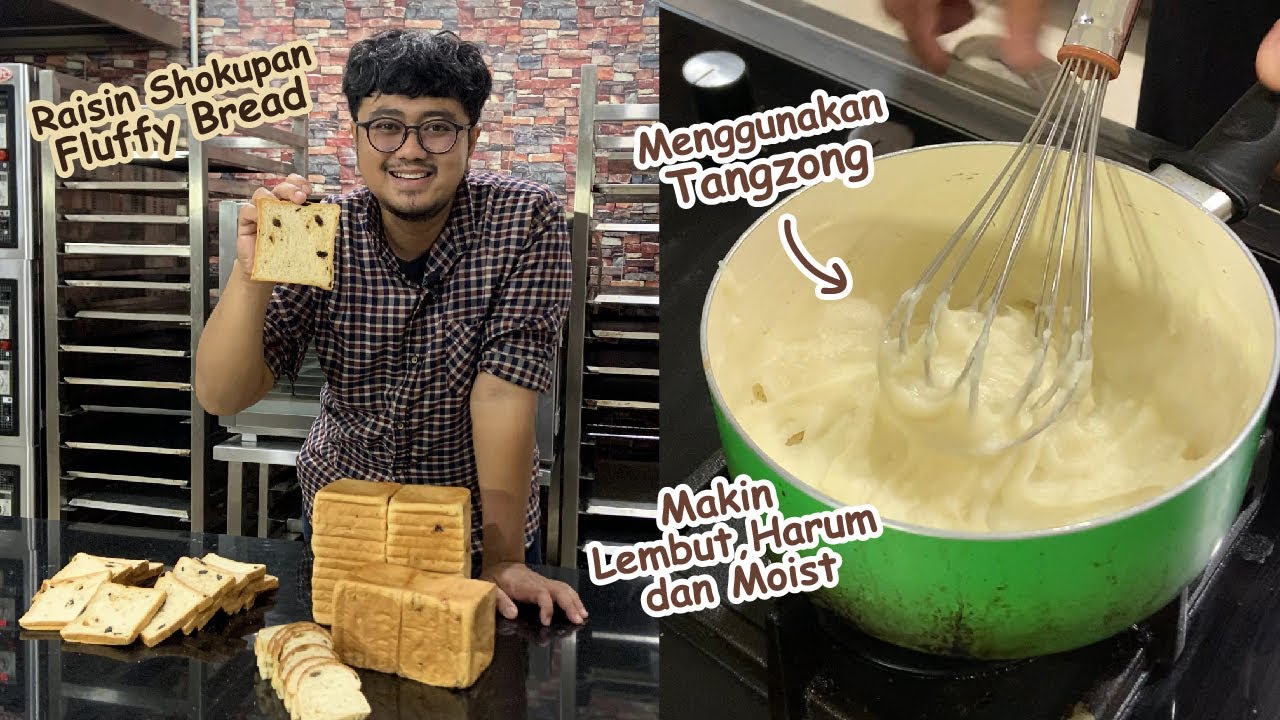 Resep Raisin Shokupan Fluffy Bread | Roti Tawar Kismis dengan Tangzong | Lembut Harum dan Moist