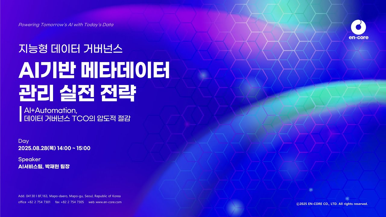 지능형 데이터 거버넌스 : AI 기반 메타 데이터 관리 실전 전략
