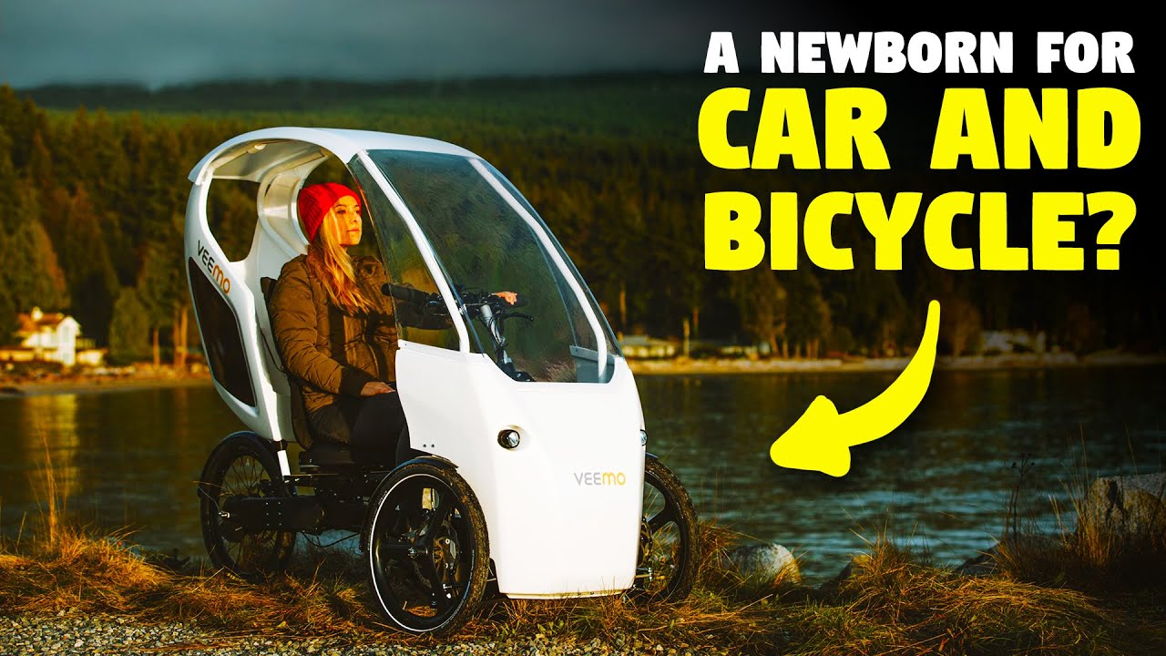 This pedal-electric Velomobile stands between car and bicycle