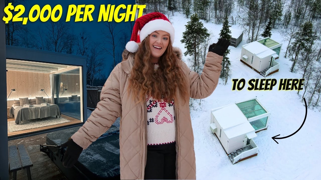 We stayed in a $2000 per night glass cabin in the woods (Levi, Finland) 🇫🇮