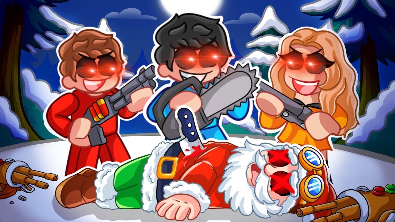 Matamos al Monstruo de SANTA CLAUS en 99 Noches en el Bosque en Roblox!
