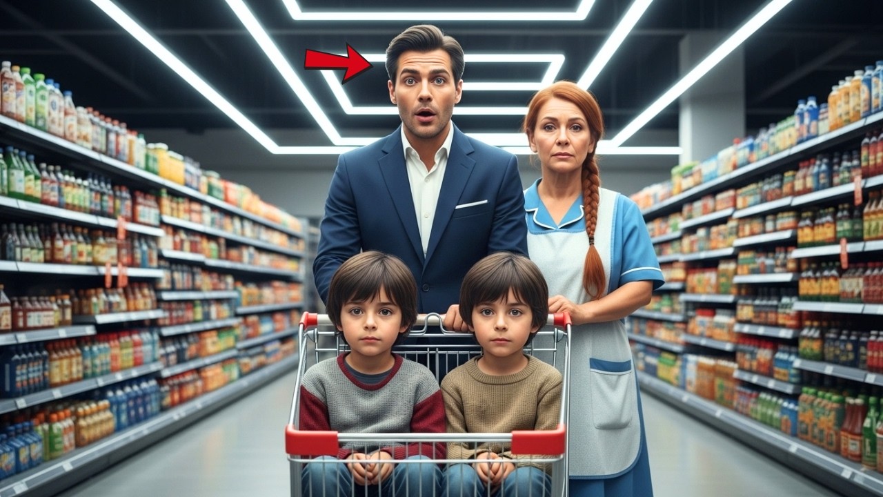 El millonario va al supermercado y se avergüenza al descubrir lo que la niñera hace con sus gemelos