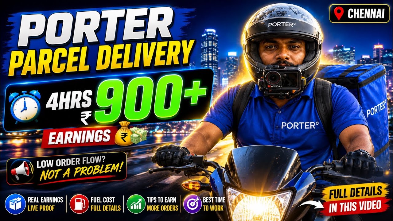 💵💸900+ Earnings  வெறும் 4 மணி நேரத்துல🔥|#porter #parceldelivery |@TN91 Vlogs