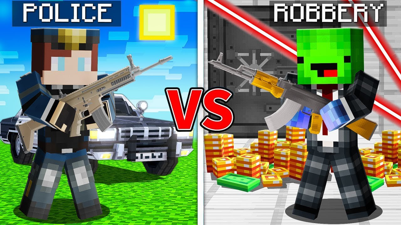 JJ Became POLICE COP vs Mikey Bank ROBBER - Minecraft Challenge Maizen