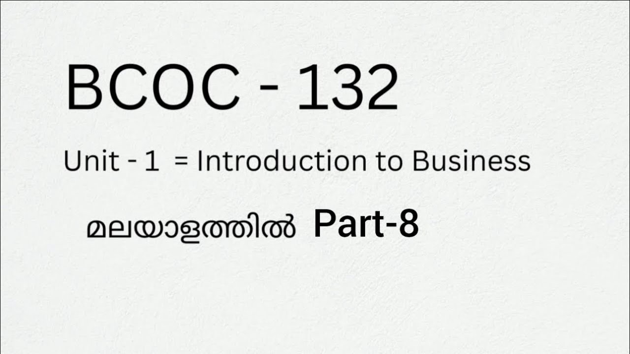 BCOC 132 | Part-8 | Commerce| IGNOU #ignoumalayalam  #ignoubcom