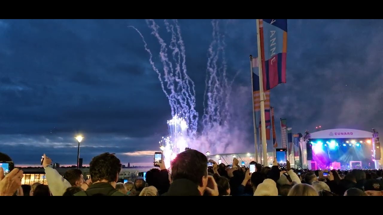 Cunard Queen Anne Firework Display Liverpool Pier Head 03/06/24