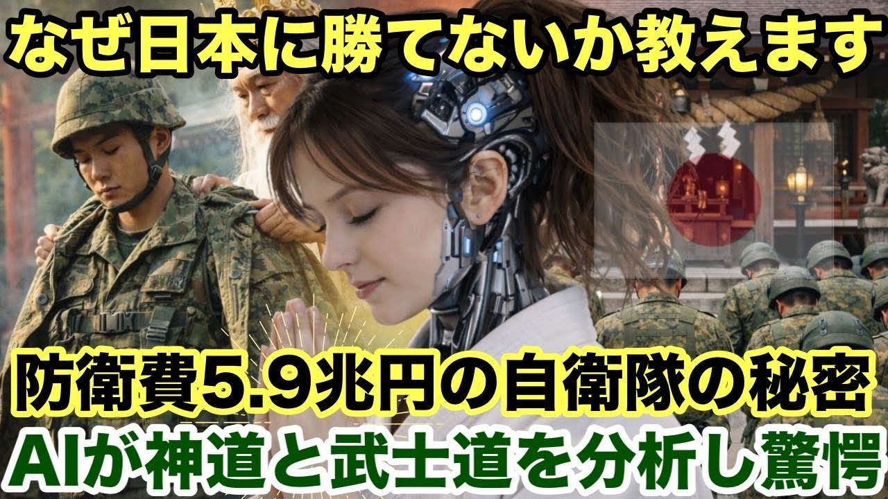 【海外の反応】AI「自衛隊の本当の強さは神道にあります」防衛費たった5.9兆円の日本になぜ勝てないのか…軍事専門家が驚愕した理由