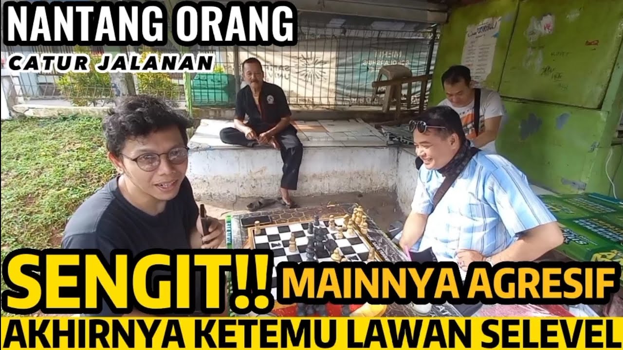 Catur Jalanan, Nantang orang!! Kalah perwira tetep galak mainnya [ Catur Challenge ]