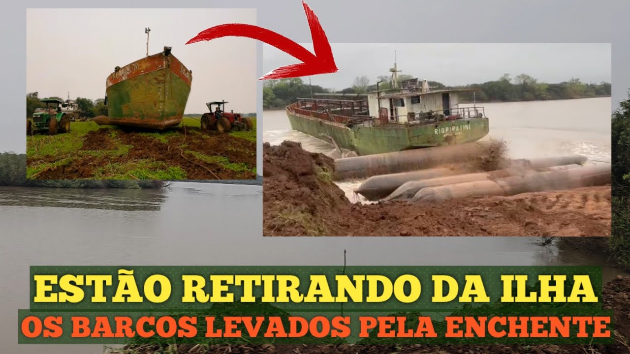 🔴URGENTE: ESTÃO RETIRANDO OS BARCOS ENCALHADOS NA ILHA. 13/09/2024.