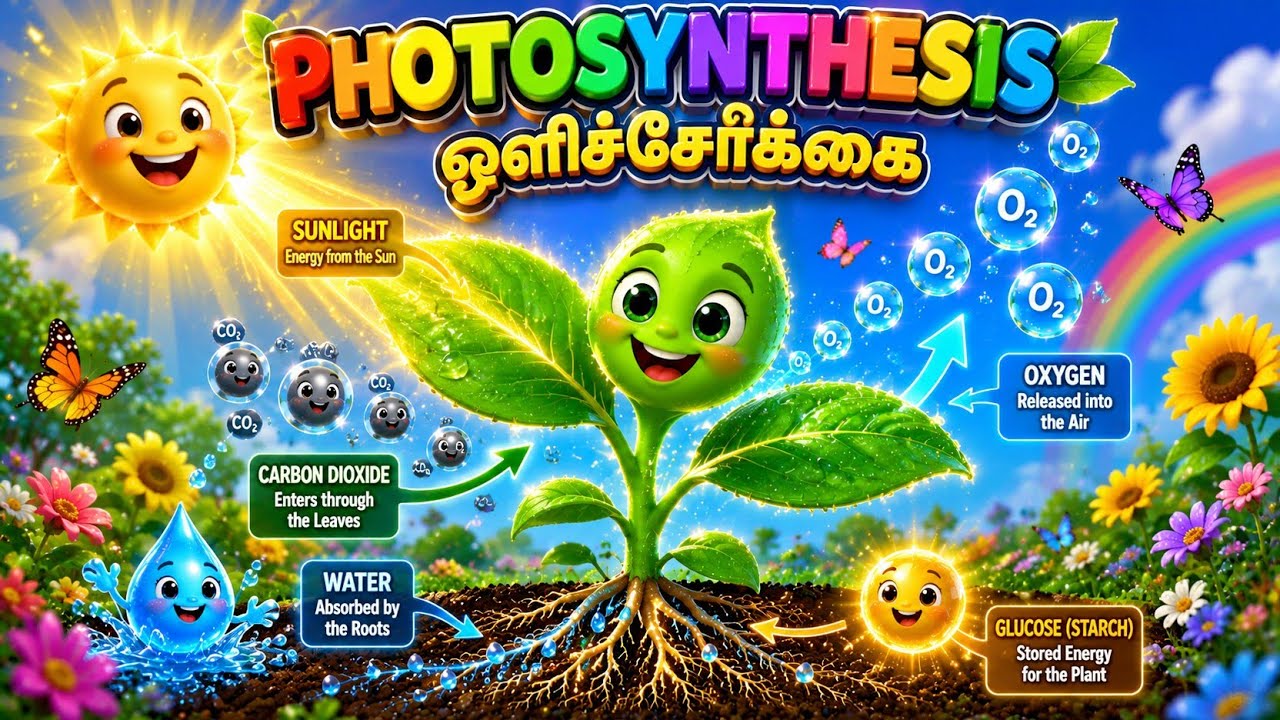 🌿 Photosynthesis Song for Kids | ஒளிச்சேர்க்கை பாடல் | Learn Science with Fun | Tamil Kids Rhymes
