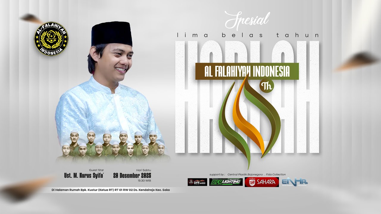 🔴[LIVE] HARLAH KE-15 TAHUN AL FALAHIYAH INDONESIA BERSAMA USTADZ NURUS SYIFA'