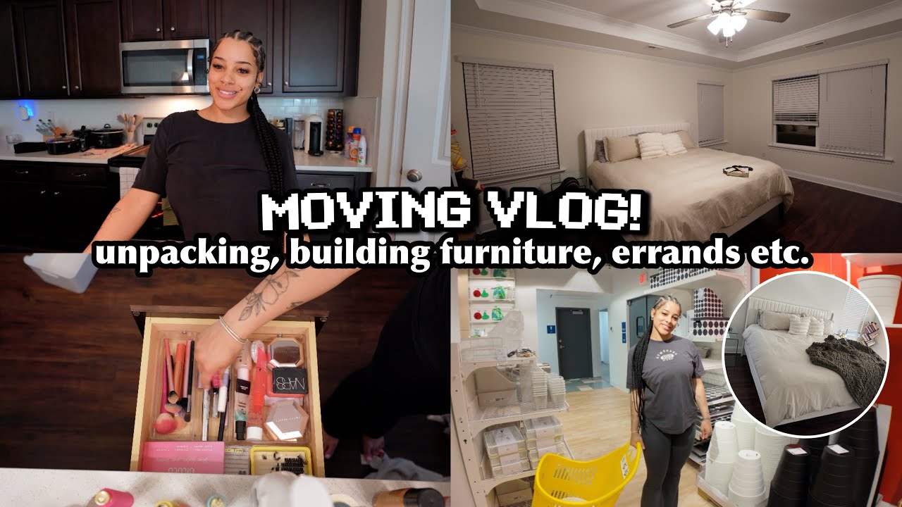 vlog! move into our new house with me! unpacking, new furniture, errands etc.