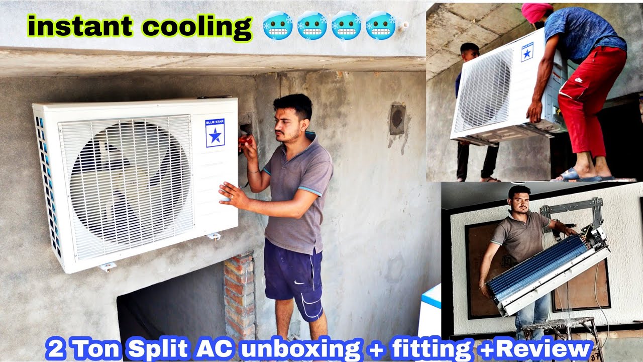 how to install BLUE STAR  2 ton split ac - split AC ki fitting kese krte hai - ac and electrical edu