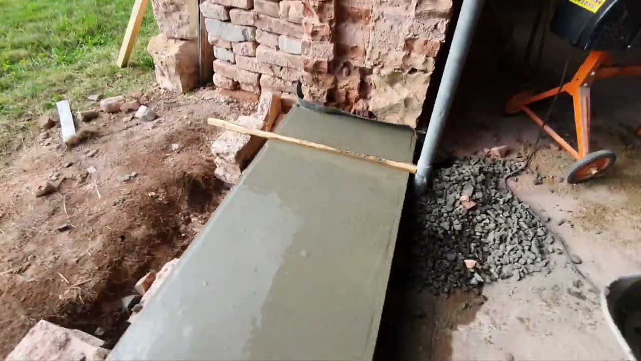 Betonnen dorpel storten