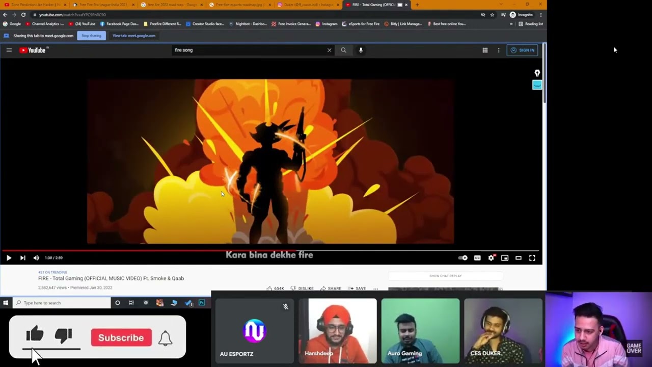 @GAMING AURA @CES DUKER @AU ESPORTS REACTION ON @TOTAL GAMING SONG FIRE #FIRE OP