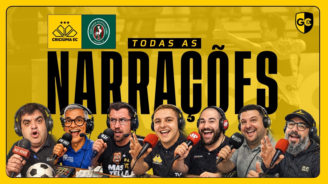 CRICIÚMA 4x0 CONCÓRDIA | TODAS AS NARRAÇÕES | TAÇA ACESC 2026 - ELIMINATÓRIA (VOLTA)