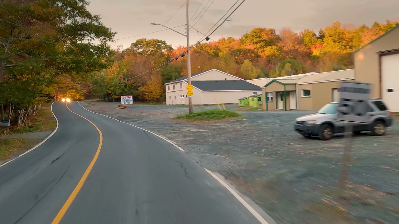 Beautiful Autumn Drive on Waverley Road in Dartmouth, Nova Scotia.