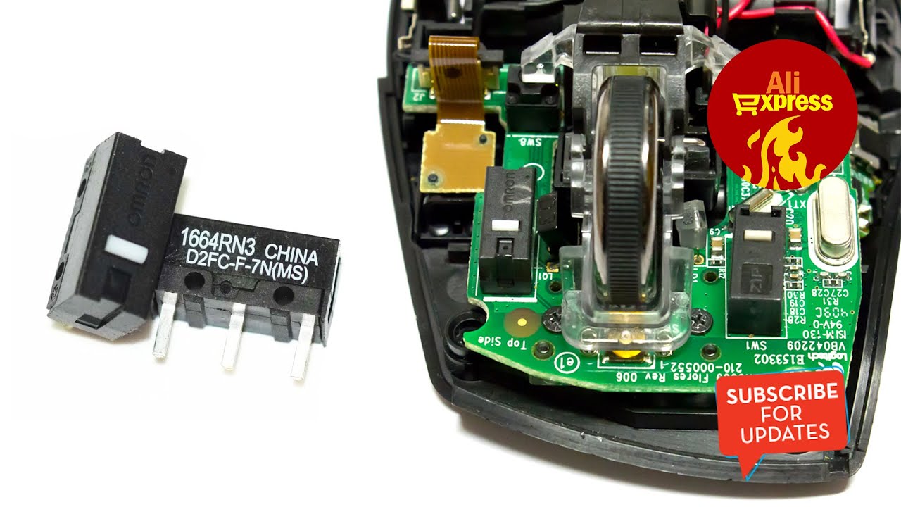 OMRON D2FC-F-7N mouse button micro switch (Logitech m705 repair) - Aliexpress unboxing