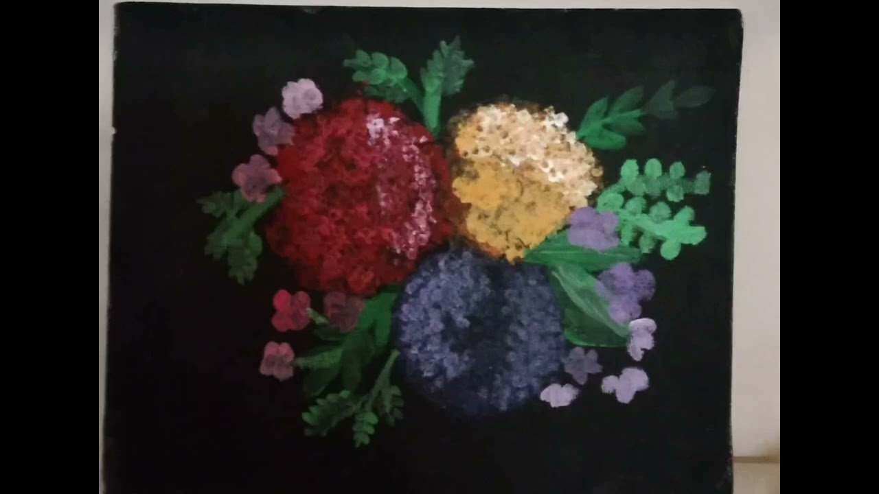 very easy Canvas board painting in bubble wrap / Jessica art and craft ❤️