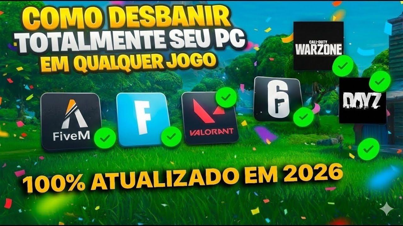 🔥 MELHOR SPOOFER 2026: REMOVA SEU BAN do Fortnite, Fivem, Valorant, Warzone e etc! REMOVER BAN HWID!