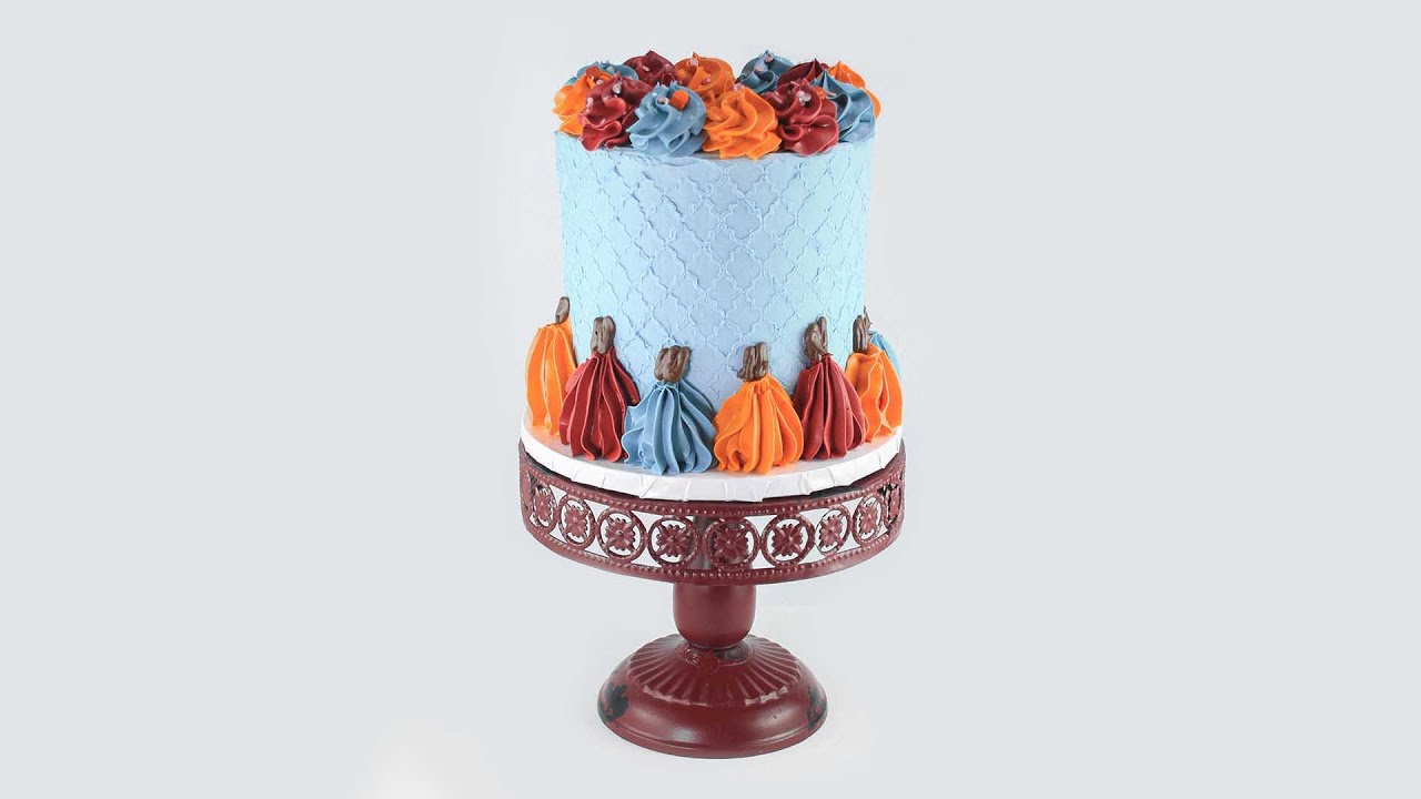 1M Tip Piped Pumpkins on a Cake | Buttercream