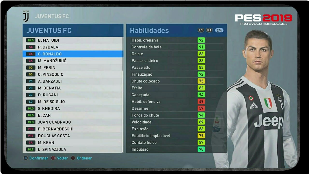 PES 2019 FACES E STATS JUVENTUS PEDIDO DE INSCRITO