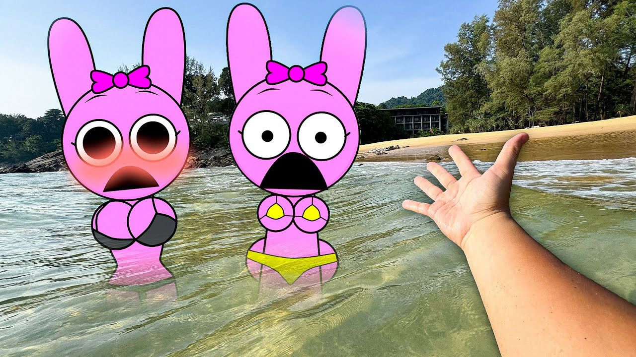 Cleaning the Pinki Twins From Dirt in the Sea... (Sprunki in Real Life)