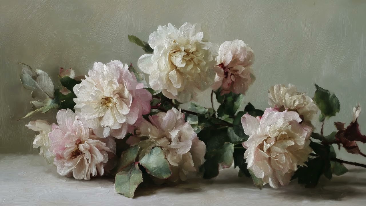 Vintage Spring Floral Art for TV 🌸 | Soft Flower Paintings Slideshow | 4K Aesthetic TV Background