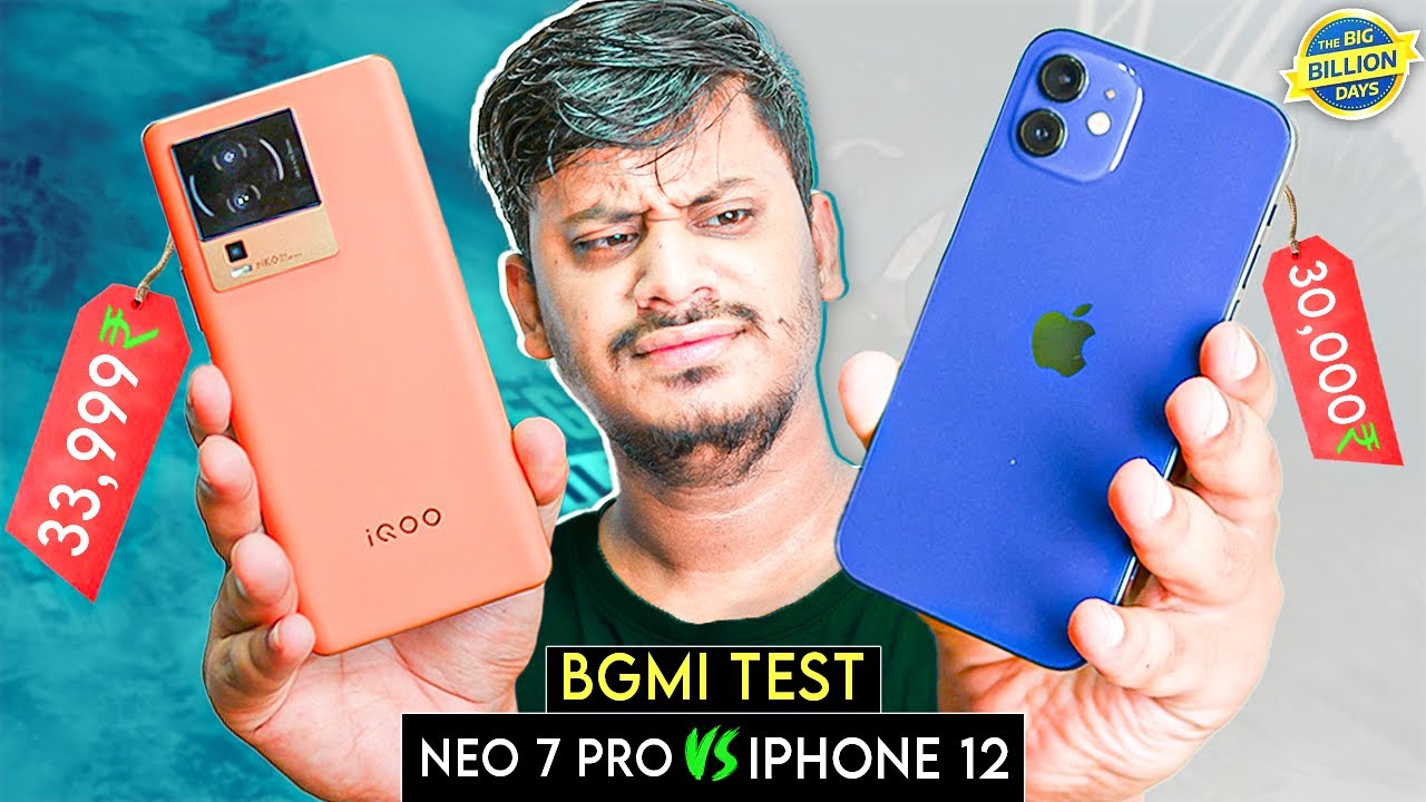 iPhone 12 vs iQOO Neo 7 Pro BGMI Comparison with FPS METER