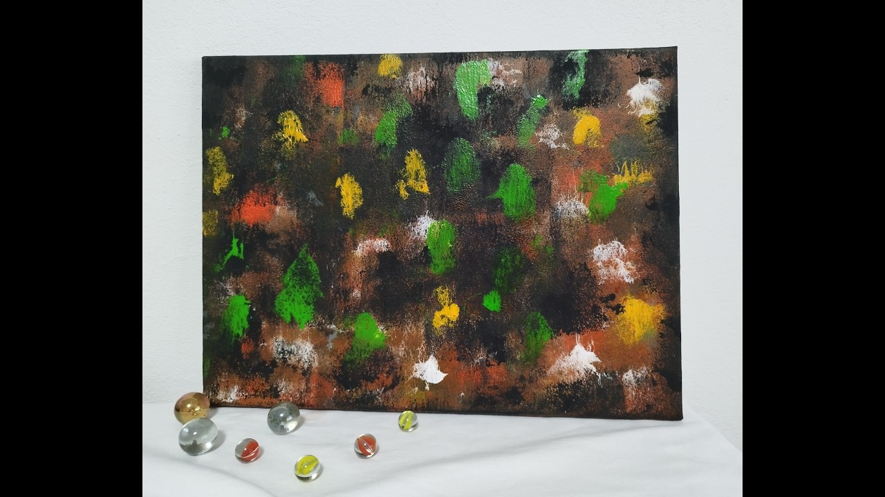 💚💛💚 Abstract Painting with Sponge | Acrylic painting | Art Therapy 💛💚💛