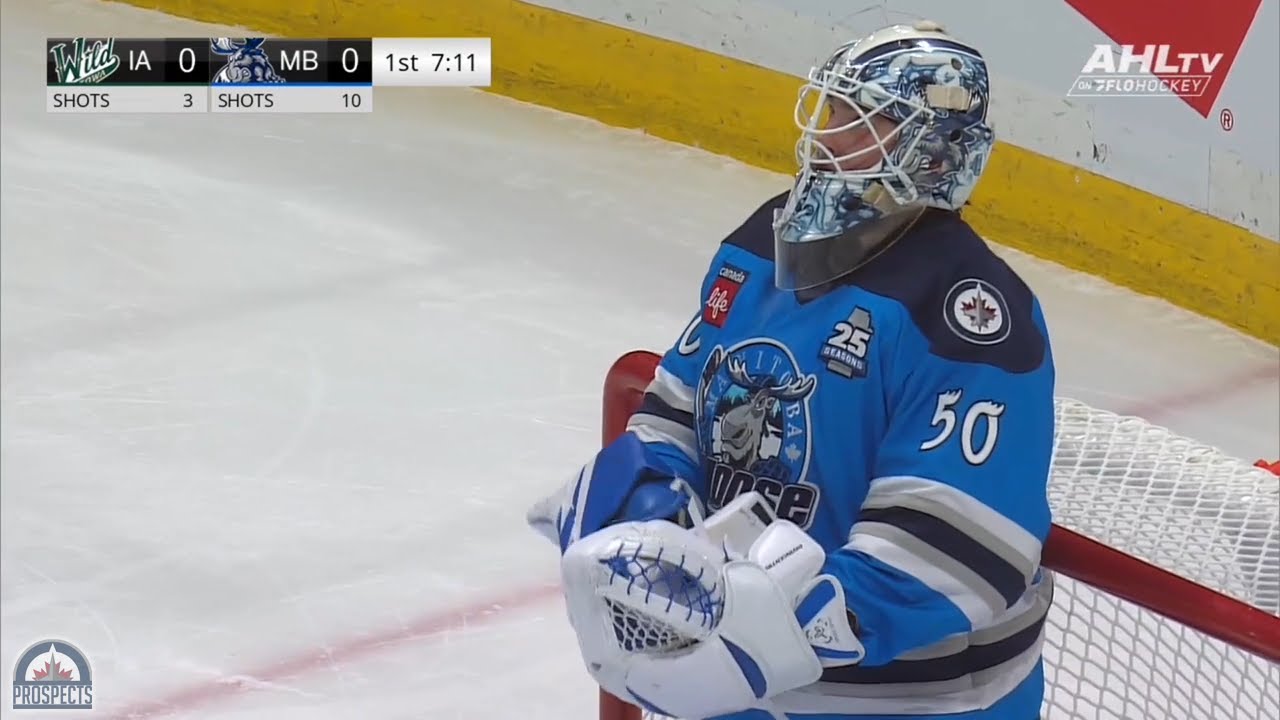 Domenic DiVincentiis saves 33 of 35 in Moose loss | Feb 8 2025