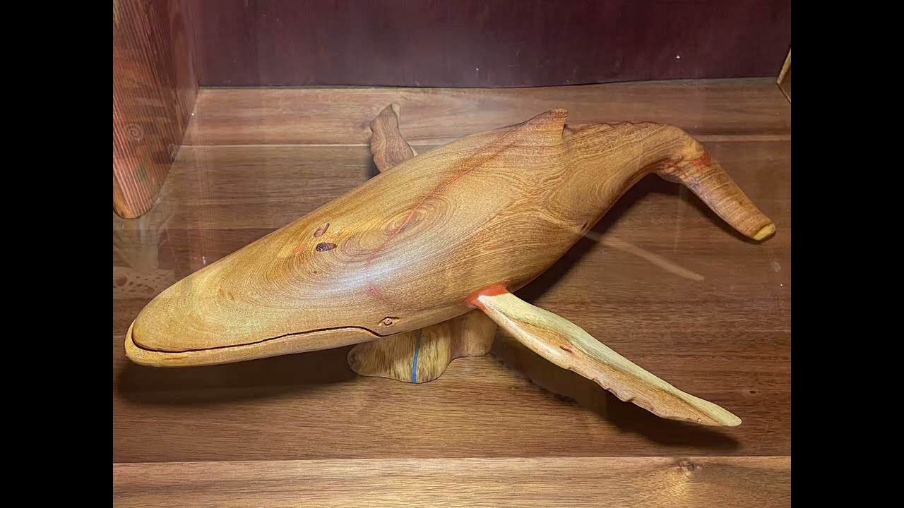 Mesquite wood carved Humpback Whale