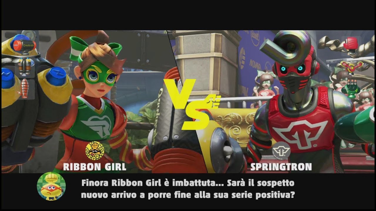 ARMS (Switch) Ribbon Girl vs. Springtron - Grand Prix - v.3.2.0 + Badge and Replay - Gameplay ITA