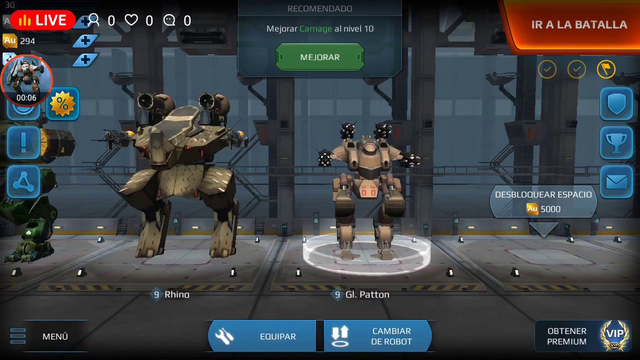 prueb&aacute; de directo war robots