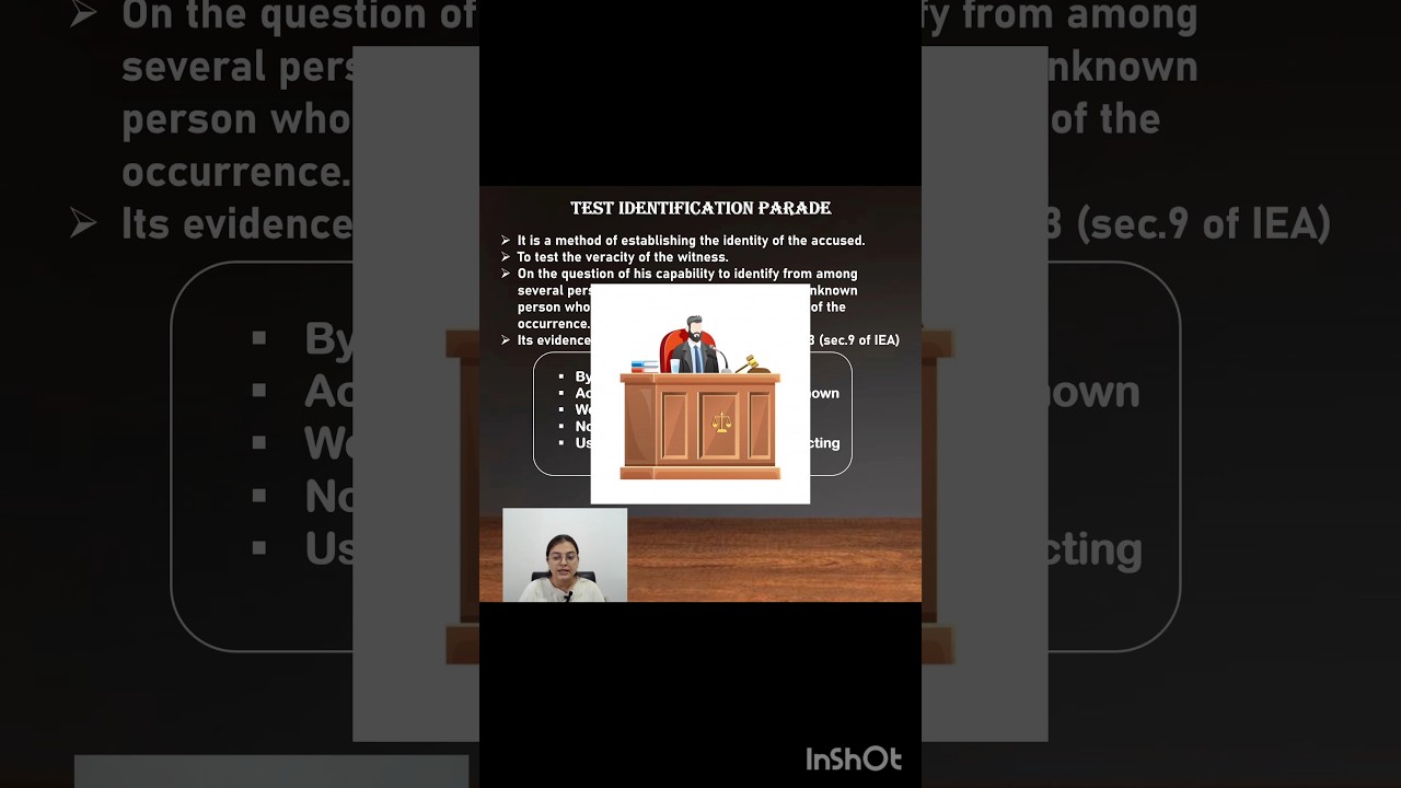 Test Identification Parade (TIP)-Section 7 of BSA,2023👩&zwj;⚖️ #shorts #shortsfeed #TIP