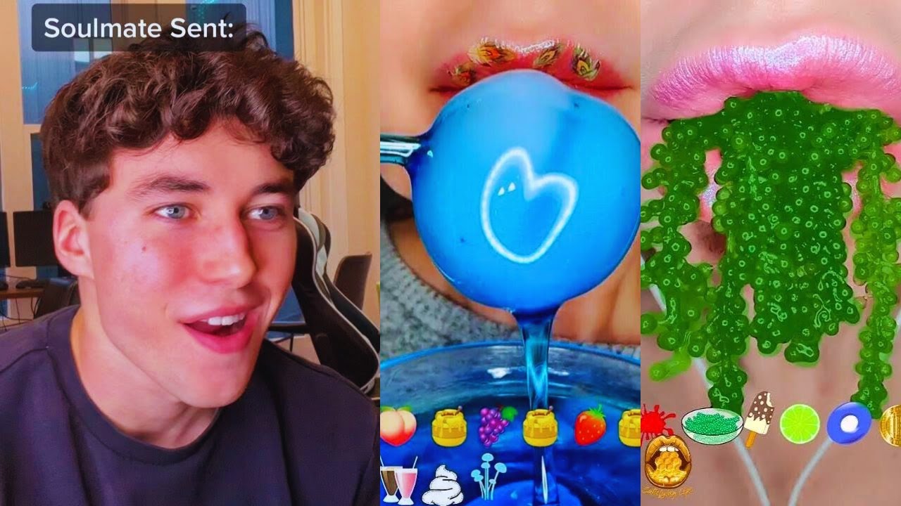 🌈✨STORYTIME TIKTOK🎧 ASMR Satisfying Eating 🌈✨ Eating Emoji Food 🎁 POVs @DEVIN CAHERLY #