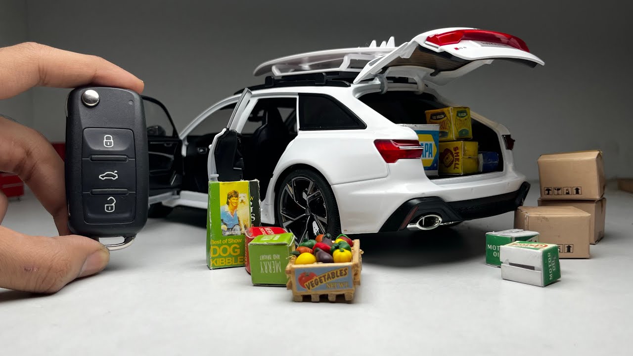 Car Unboxing - Audi RS6 Avant 1:18 Scale Model with Openable Parts & LED Lighting
