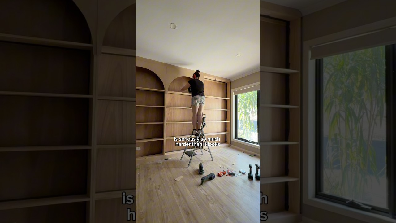 Office Makeover - With Built In Arch Bookcases - Part 2 #diy #homeimprovement #home