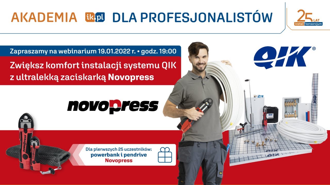 Zwiększ komfort instalacji systemu QIK z ultralekką zaciskarką Novopress