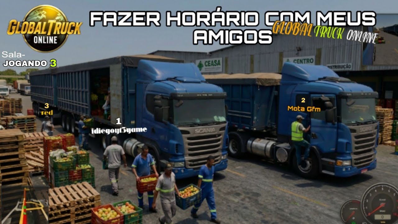 fazendo horário com meus amigos global truck online 