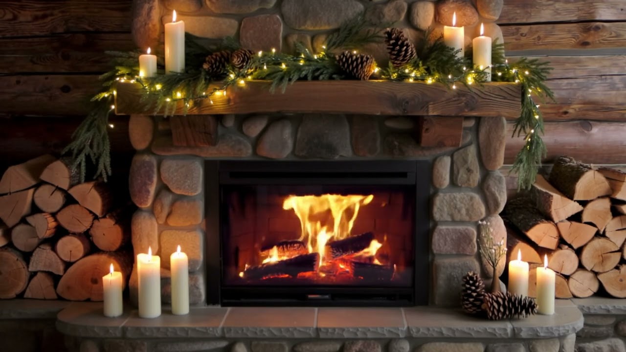 Cozy Winter Fireplace 🔥 Vintage TV Frame | Warm Fire Ambience for Relaxation & Sleep