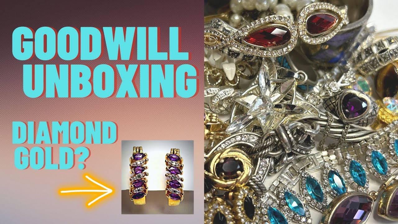 Распаковка ювелирных изделий Goodwill SGW Pennsylvania Gold Diamonds Sterling Amethyst