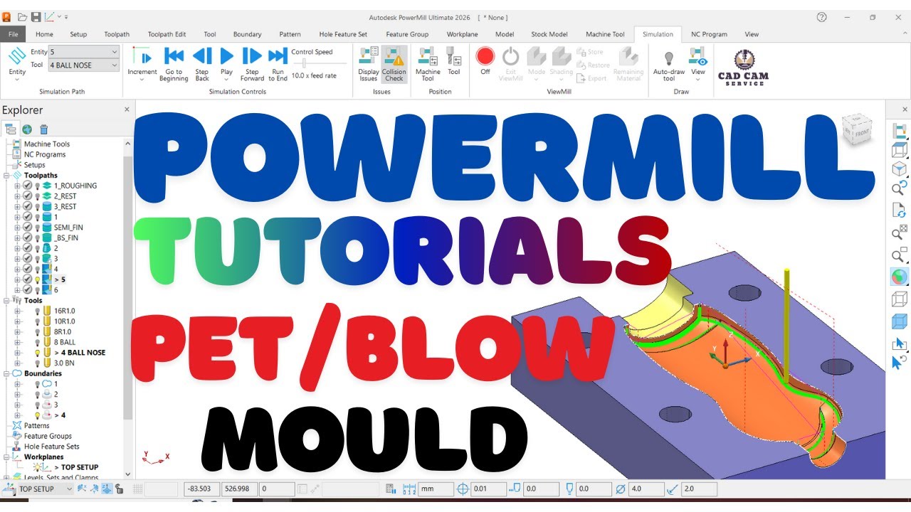 DelCam Powermill Blow Mold Or Pet Jar Finishing @CADCAM_SERVICE #delcam #powermill