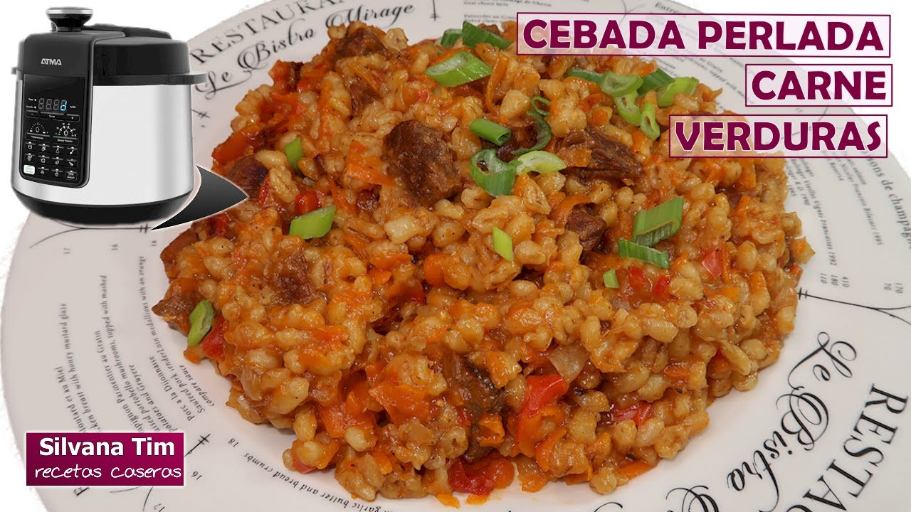Perlotto/Risotto de CEBADA PERLADA, CARNE, VERDURAS - Receta para Olla electrica a Presión ATMA