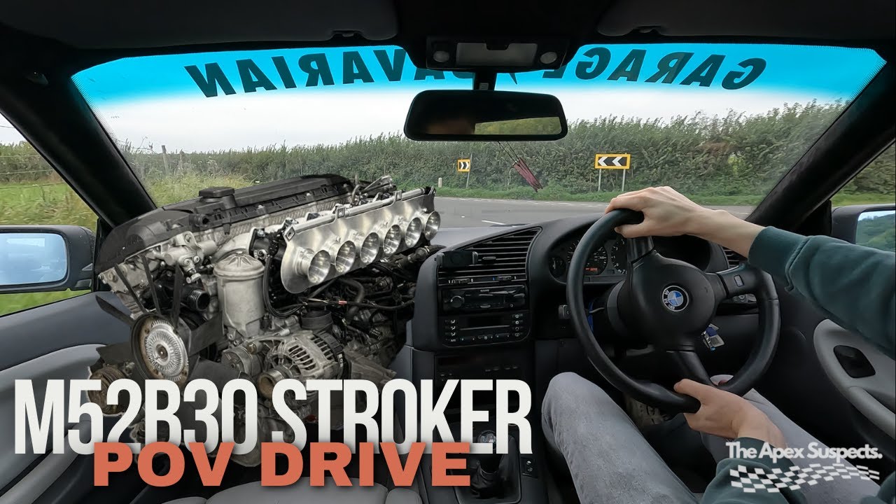BMW E36 M52B30 STROKER ON ITB's RAW DRIVING SOUND!