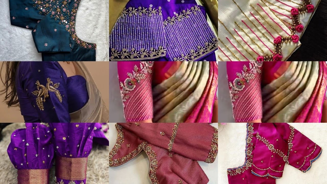 ಸಿಂಪಲ್ ಎಂಬ್ರಾಯ್ಡರಿ ಬ್ಲೌಸ್ ಸ್ಲೀವ್ ಡಿಸೈನ್ #simple embroidary blouse sleeve design