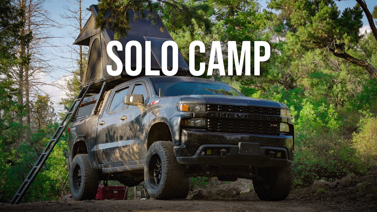 Solo Camping In My 2021 Silverado Overland Build!