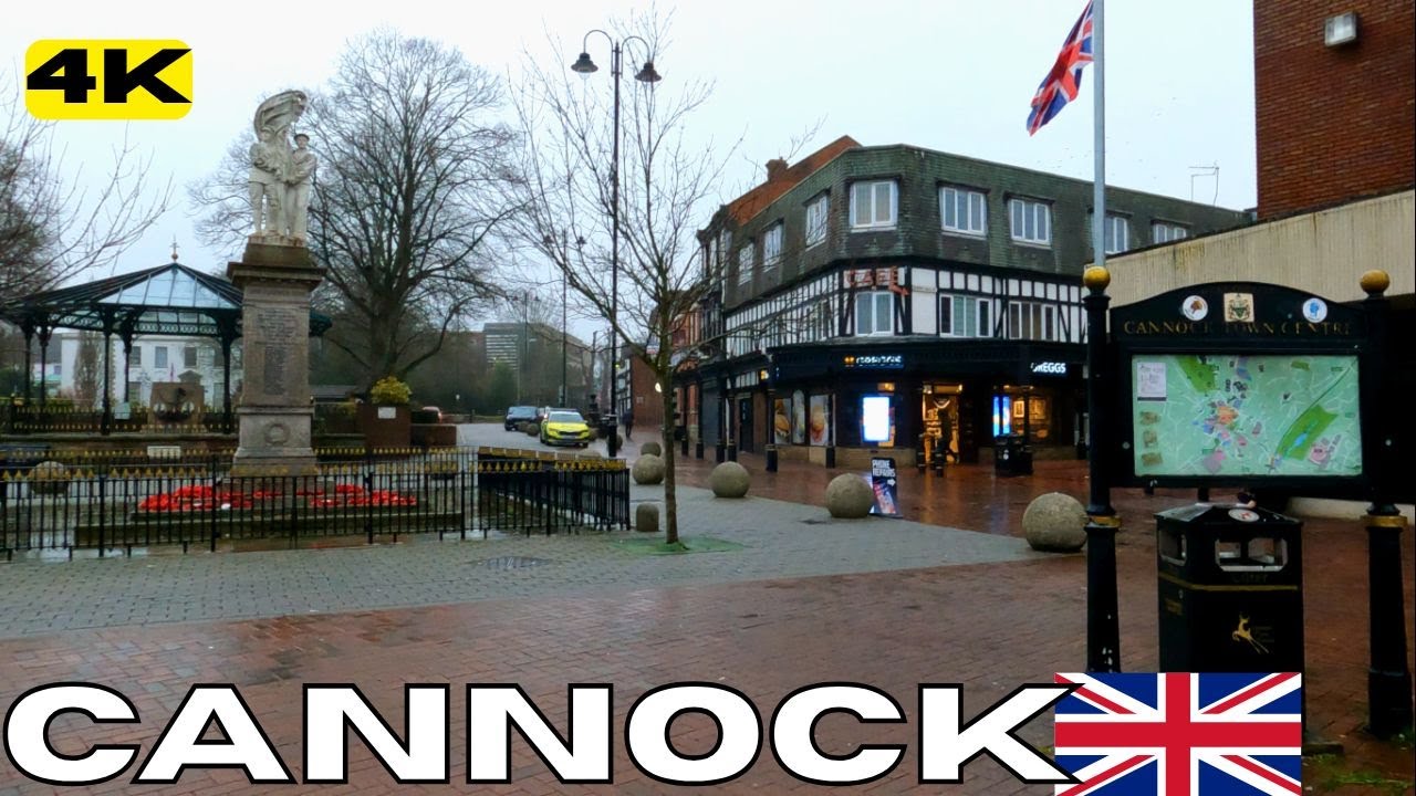 England CANNOCK Town Centre Walk Tour Staffordshire UNITED KINGDOM UK 4K