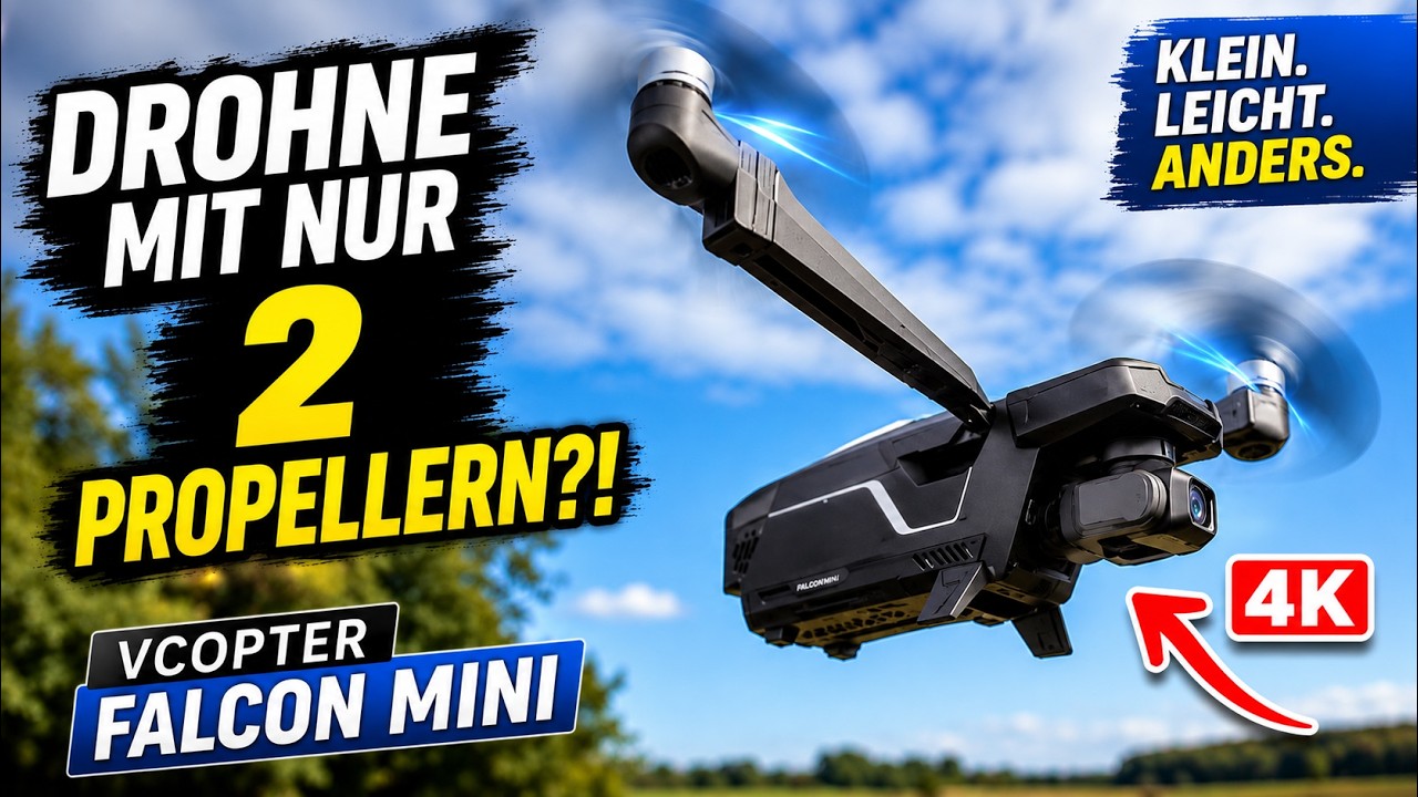 Fliegen mit 2 Propellern 😲 Wie gut ist die VCopter Falcon Mini wirklich? Erster Testflug!