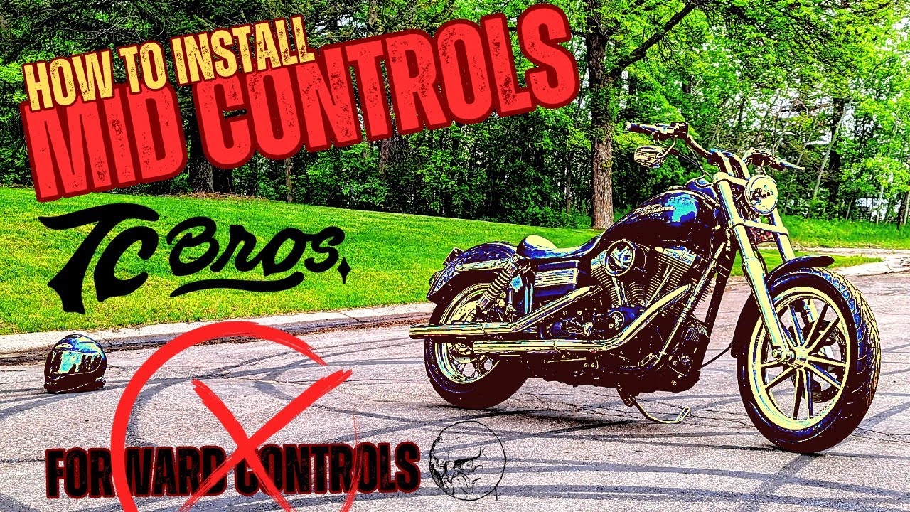 HOW TO SWAP FORWARD TO MID CONTROLS ON A HARLEY DAVIDSON DYNA | TC bros | STUNT BIKE BUILD